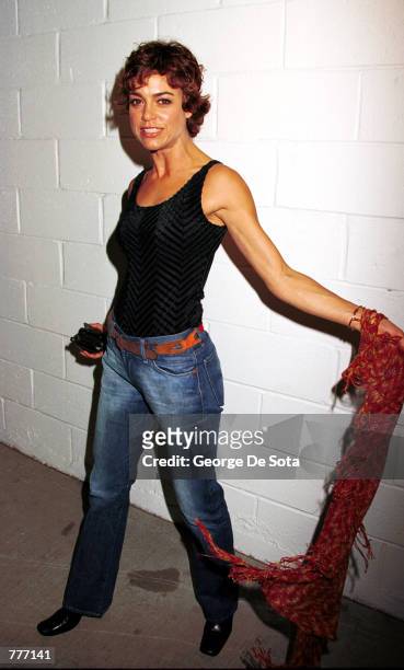 Jennifer Grant, daughter of actor Cary Grant and actress Dyan Cannon, attends the Rock "N" Road Rally August 3, 2000 at the Pier 59 Studios at...