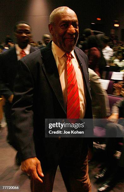 Comedian Bill Cosby attends the honor Society at Medgar Evers College into Pi Eta Kappa Honor Society at Medgar Evers College on November 5, 2007 in...