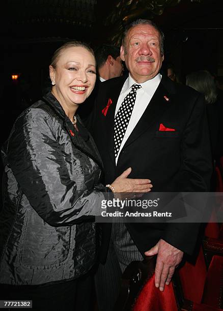 Actor Wolfgang Voelz and Barbara Schoene attend the Artists Against Aids gala at Theater des Westens on November 5, 2007 in Berlin, Germany.