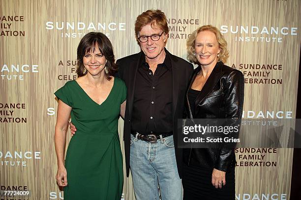 Actors Glenn Close, Robert Redford, and Sally Field arrive at The Sundance Institute's 26th Annual Celebration, "A Sundance Family Celebration" at...
