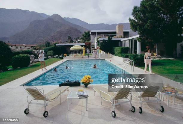 The Kaufmann Desert House in Palm Springs, California, designed by Richard Neutra in 1946 for businessman Edgar J. Kaufmann, and now owned by Nelda...