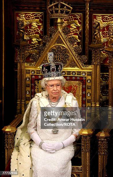 Queen Elizabeth ll attends the State Opening of Parliament on November 6, 2007 in London, England.