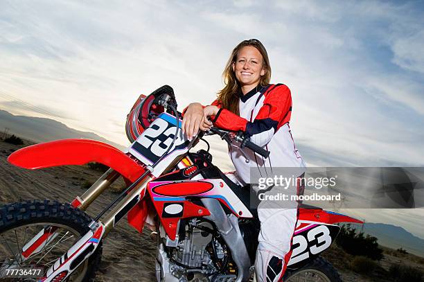 motocross racer - women motorsport stock pictures, royalty-free photos & images