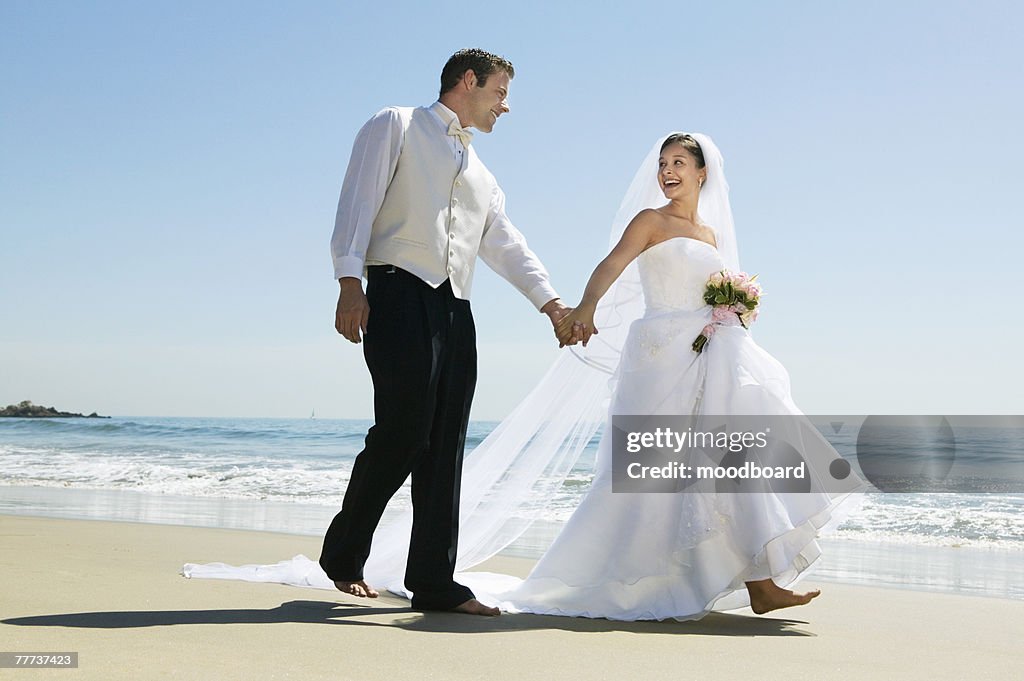 Bride and Groom on Beach