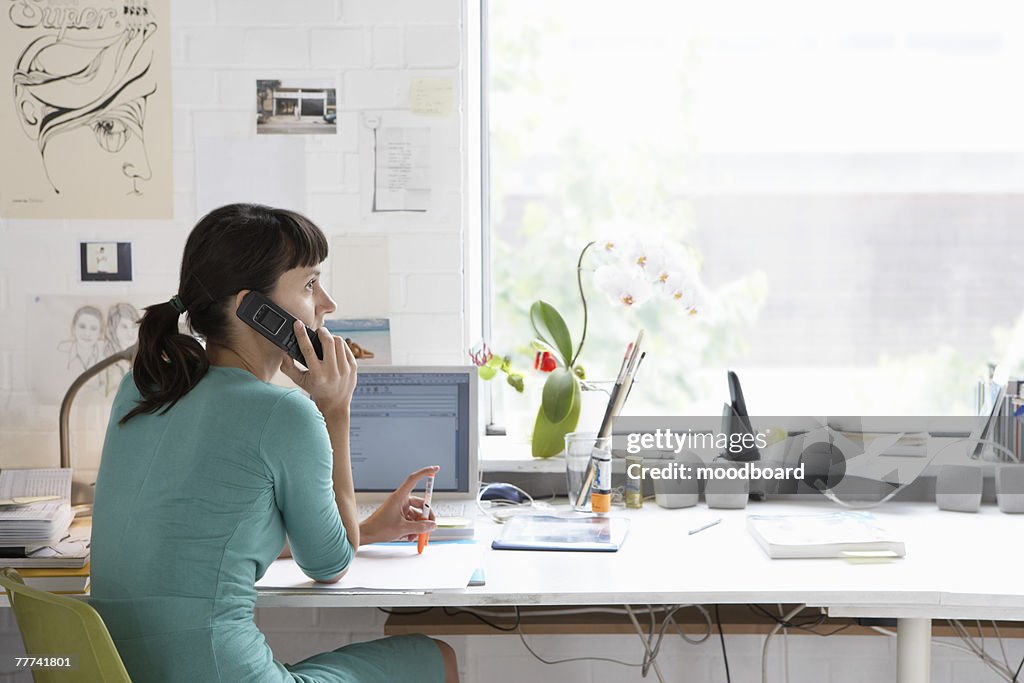 Woman Using Cell Phone