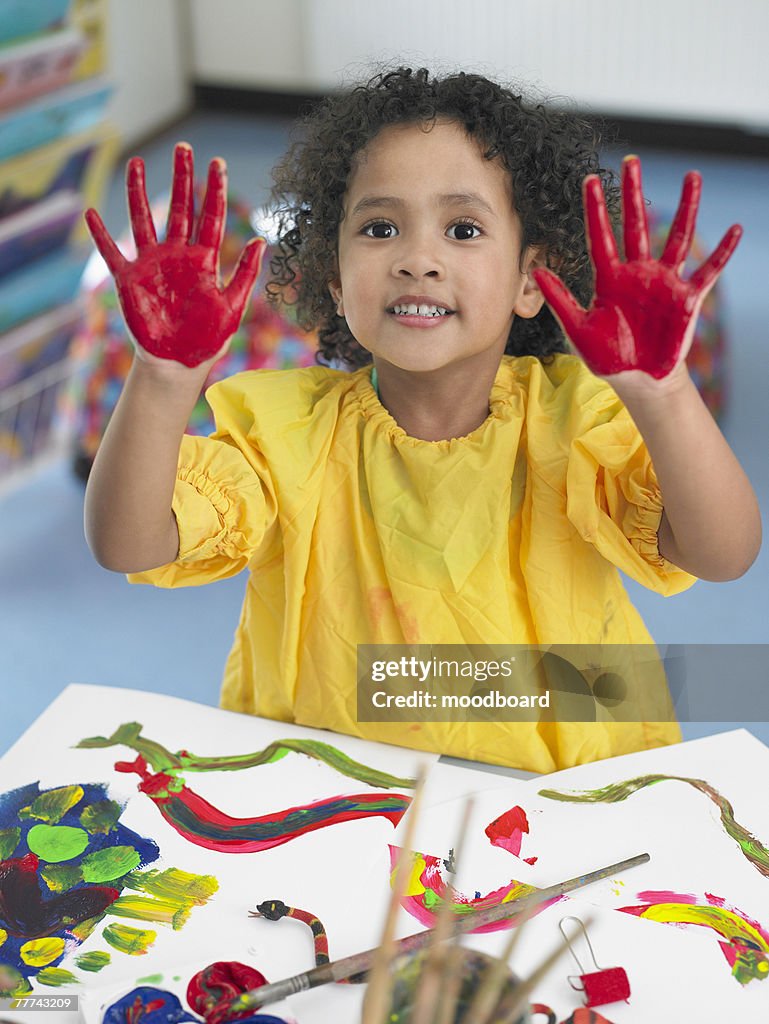 Elementary Student in Art Class
