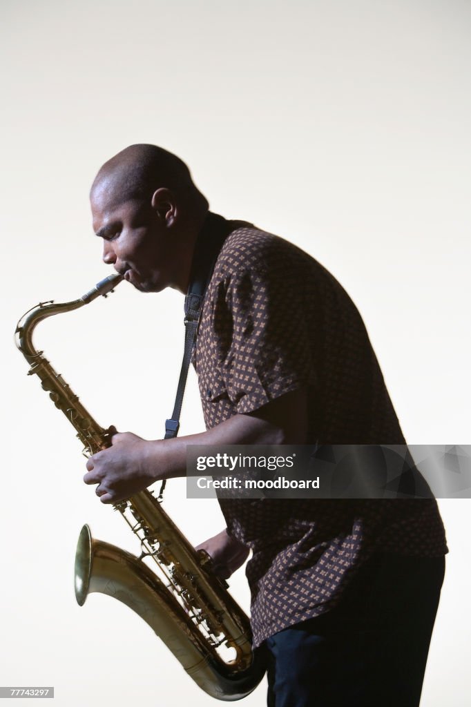 Man Playing Saxophone
