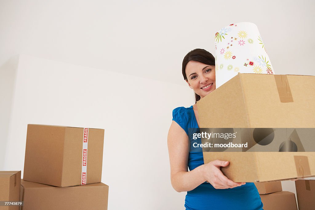 Woman Moving Boxes