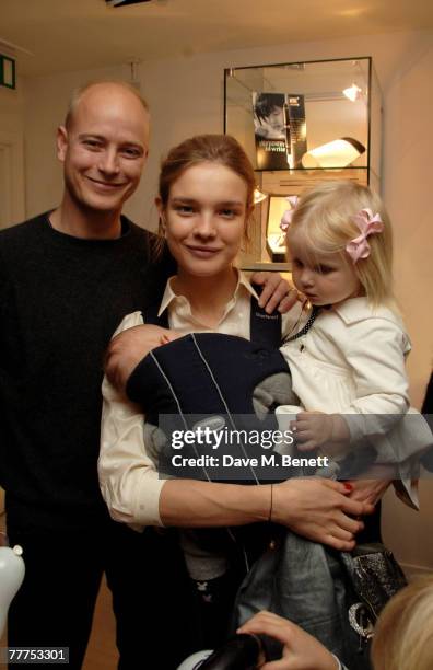 Justin Portman and Natalia Vodianova with their son Viktor Portman attend the Mont Blanc Tea Party, at Mont Blanc on Sloane Street on November 6,...