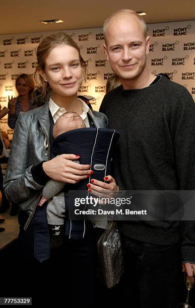 Natalia Vodianova and and Justin Portman with their son Viktor Portman attend the Mont Blanc Tea Party, at Mont Blanc on Sloane Street on November 6,...