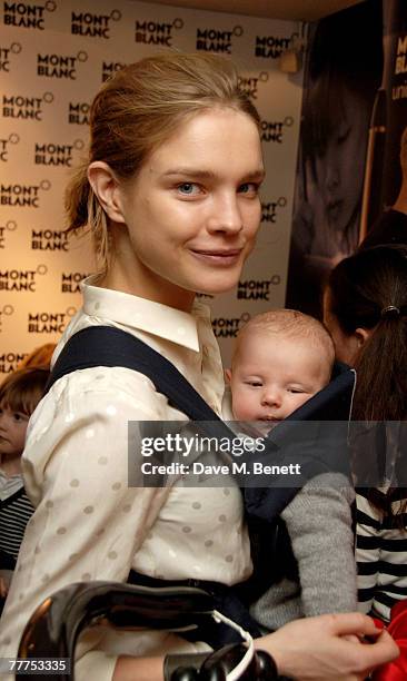 Natalia Vodianova with her son Viktor Portman attend the Mont Blanc Tea Party in aid of Unicef, at Mont Blanc on Sloane Street on November 6, 2007 in...