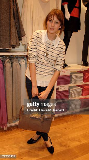 Alexa Chung attends the launch party of Uniqlo's new flagship store on Oxford Street at Uniqlo November 6, 2007 in London, England.