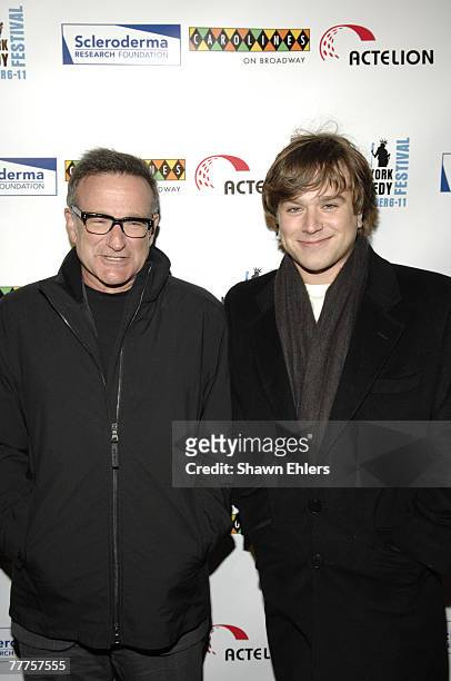 Robin Williams and Zachary Williams attend Bob Saget, Caryn & Jeff Zucker Host The NY Comedy Festival Event "Cool Comedy-Hot Cuisine: An Evening to...