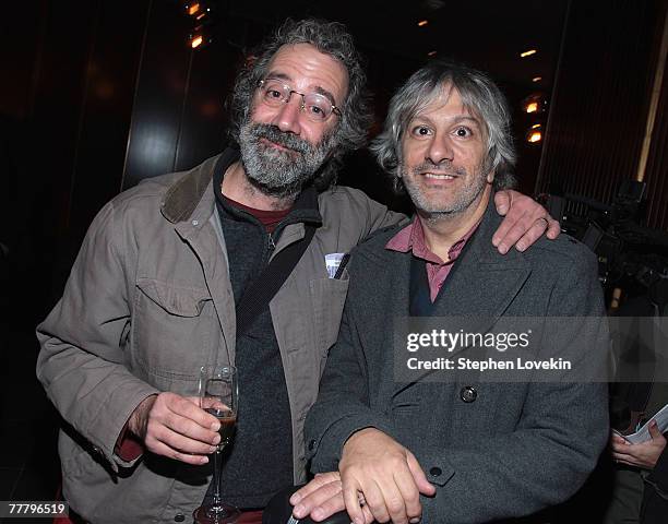 Music producer John Agnello and musician Lee Ranaldo of Sonic Youth attend the after-party for the "I'm Not There" Dylan Benefit Concert at The...