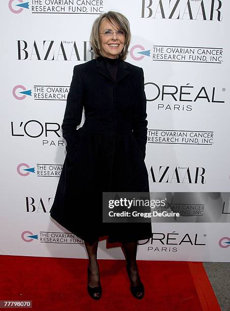 Actress Diane Keaton arrives at "A Night Of Hope" presented by L'Oreal Paris in celebration with Harper's Bazaar to benefit The Ovarian Cancer...