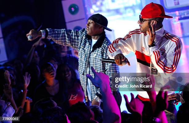 Cassidy and Swizz Beatz at MTV's TRL Studios in Times Square on November 08, 2007 in New York City.