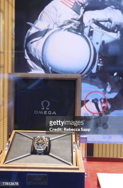 Watch at OMEGA Speedmaster 50th Anniversary at the OMEGA Boutique on November 7, 2007 in Beverly Hills, California.