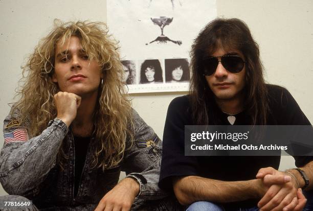 Singer Mike Tramp and guitarist Vito Bratta of the hard-rock group "White Lion" pose for a portrait in 1988 in New York City, New York. Mike Tramp,...