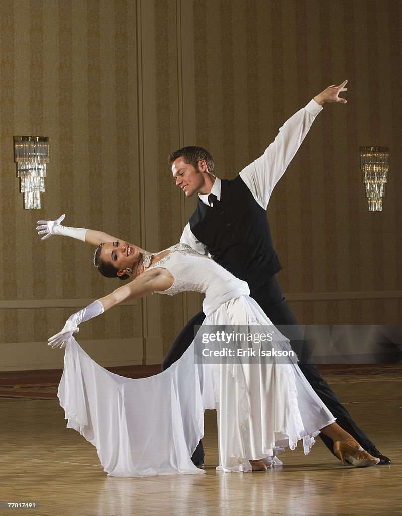 Couple ballroom dancing