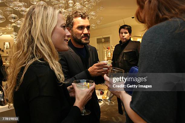 Tracy Margolies and Edmundo Castillo attend the party to celebrate Sergio Rossi shoe collection at Saks Fifth Ave November 8, 2007 in New York City.