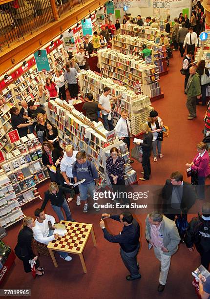 Former NRL rugby league player Andrew Johns signs copies of his new book, The Two of Me, at Dymocks book store on November 9, 2007 in Sydney,...