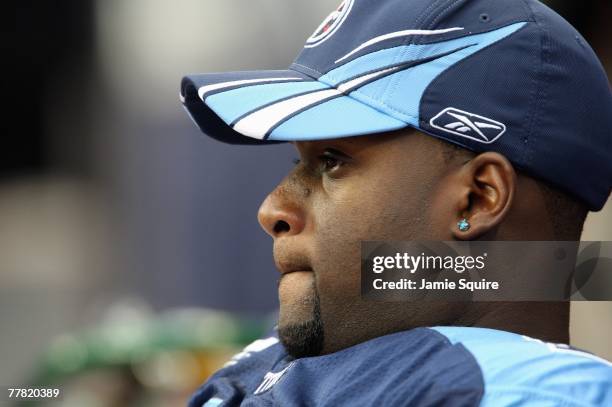 Vince Young of the Tennessee Titans during the game against the Houston Texans at Reliant Stadium October 21, 2007 in Houston, Texas.