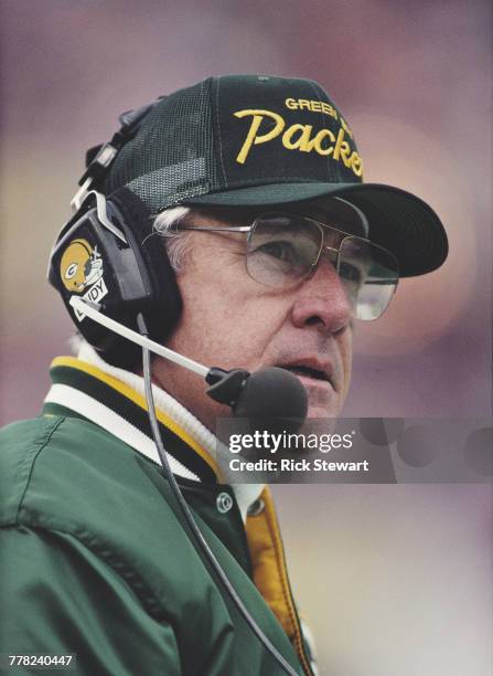 Lindy Infante, Head Coach for the Green Bay Packers during the National Football Conference Central game against the Buffalo Bills on 30 October 1988...