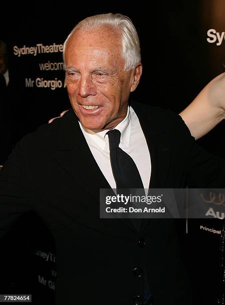 Giorgio Armani attends the Giorgio Armani VIP Dinner Marks STC Collaboration at the Sydney Theatre Company on November 9, 2007 in Sydney, Australia.