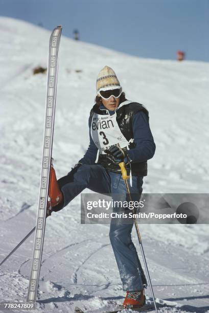 Swedish alpine ski racer Ingemar Stenmark pictured in action during competition in a giant slalom race at Val-d'Isere in France in December 1975....