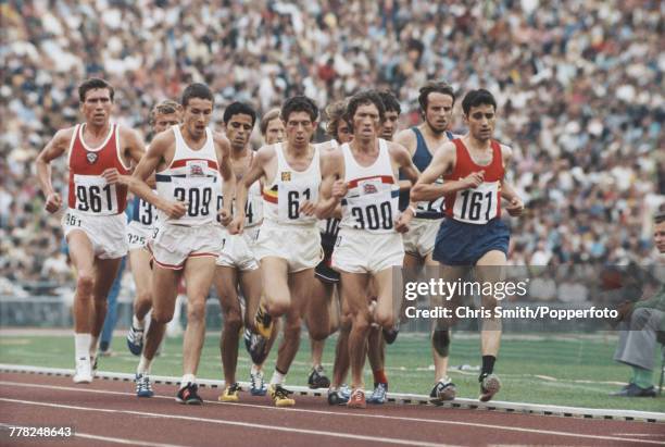 View of athletes competing in the Men's 5000 metres event at the 1972 Summer Olympics in Munich, West Germany in September 1972. Athletes pictured...