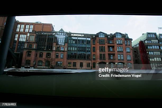 The Fischmarkt is seen during the flood on November 9, 2007 in Hamburg, Germany. The Hamburg fish market and other areas close to the waterfront...