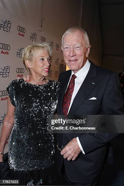 Catherine von Sydow and Max von Sydow at the Los Angeles Premiere of Miramax "The Diving Bell and The Butterfly" at the ArcLight Theatre on November...