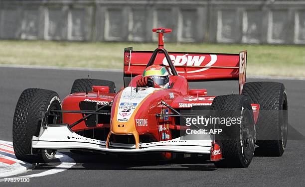 English driver Justin Wilson, of the CDW- RusPort Racing team, steers his car during the first practice of the Champ Car World Series GP in Mexico...