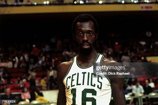 Tom "Satch" Sanders poses for the camera prior to a game played circa 1975 at the Boston Garden in Boston, Massachusetts. NOTE TO USER: User...