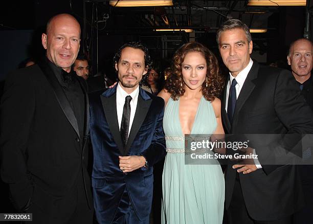 Bruce Willis, Marc Anthony, Jennifer Lopez and George Clooney