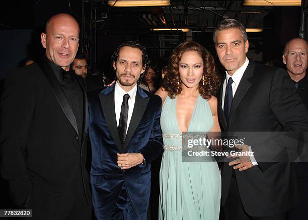 Bruce Willis, Marc Anthony, Jennifer Lopez and George Clooney