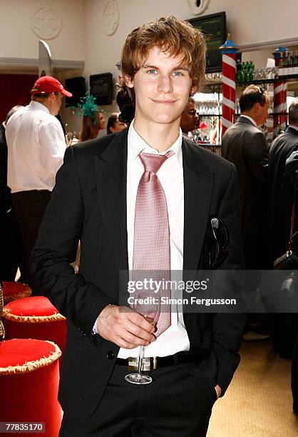Actor Rhys Wakefield attends the fourth day of the Melbourne Cup Carnival 2007, Emirates Stakes Day, at Flemington Race Course on November 10, 2007...
