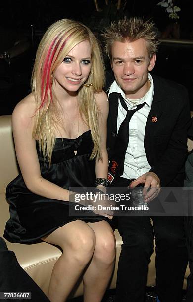 Singers Avril Lavigne and Deryck Whibley attend the grand opening of KOI Las Vegas at The Planet Hollywood Resort & Casino on November 09, 2007 in...