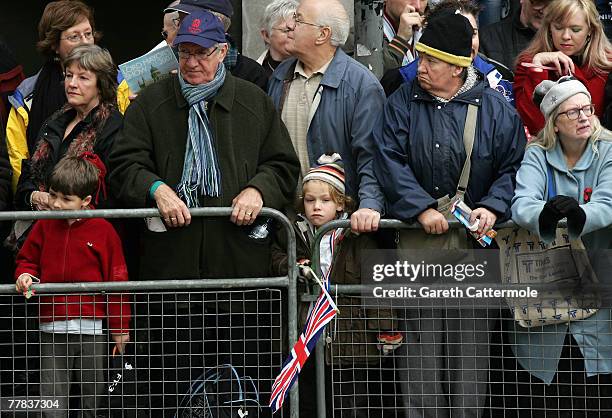 Crowds watch The Lord Mayor's Show on November 10, 2007 in London. The traditional yearly procession is 3 miles long and travels from Mansion House...