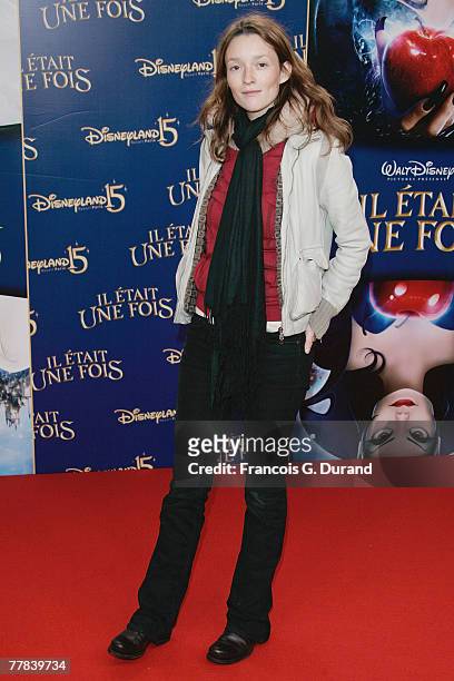 Audrey Marnay poses as she attends the premiere for "Enchanted" at Disneyland on november 10, 2007 in Marne La Valle, France.