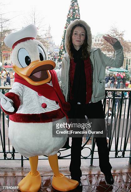 Audrey Marnay poses in Disneyland before attending the premiere for "Enchanted" on November 10, 2007 in Marne La Valle, France.