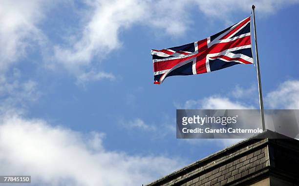 The Union Jack flies during Remembrance Sunday ceremonies on November 11, 2007 in London. Queen Elizabeth II led the Remembrance Sunday ceremony...