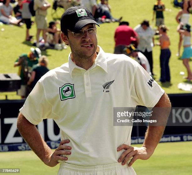 Daniel Vettori looks on during day four of the 1st test match between South Africa and New Zealand held at the Wanderers Stadium on November 11, 2007...
