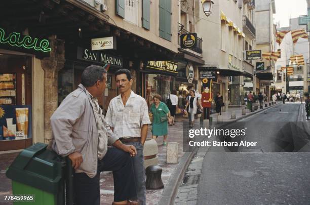 Street scene in Perpignan, southern France, September 1993.