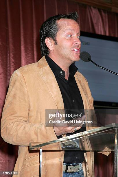 Audi of America's Western Region director Michael Cagle presents the Audi "Truth In Art" competition award at the Filmmaker Awards & Brunch during...