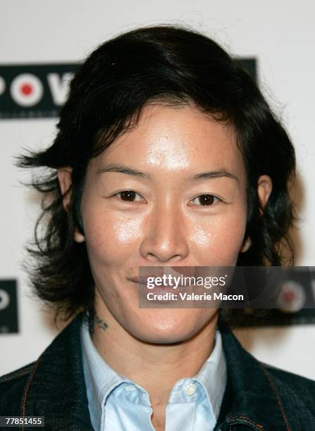 Model Jenny Shimizu arrives at the Power Premiere Awards, honoring 10 Amazing Gay Women in Hollywood, at the Beverly Hills Hotel on November 11, 2007...