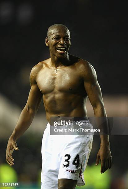 Luis Boa Morte of West Ham during the Barclays Premier League match betweeen Derby County and West Ham at Pride Park on November10, 2007 in Derby,...