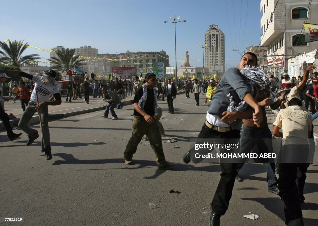 Palestinian supporters of the secular Fa