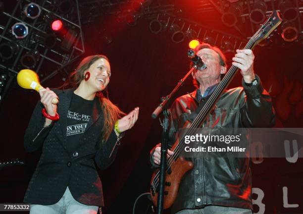Jack Bruce of Cream performs with his daughter Natascha Bruce during the Rock 'n' Roll Fantasy Camp's 10th anniversary Campalooza concert at the...