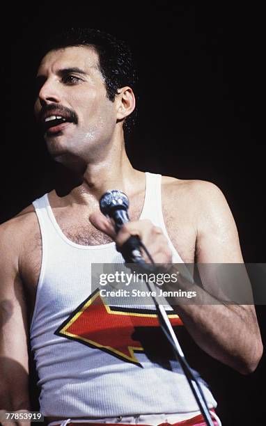 Freddie Mercury of Queen, 1982 Tour